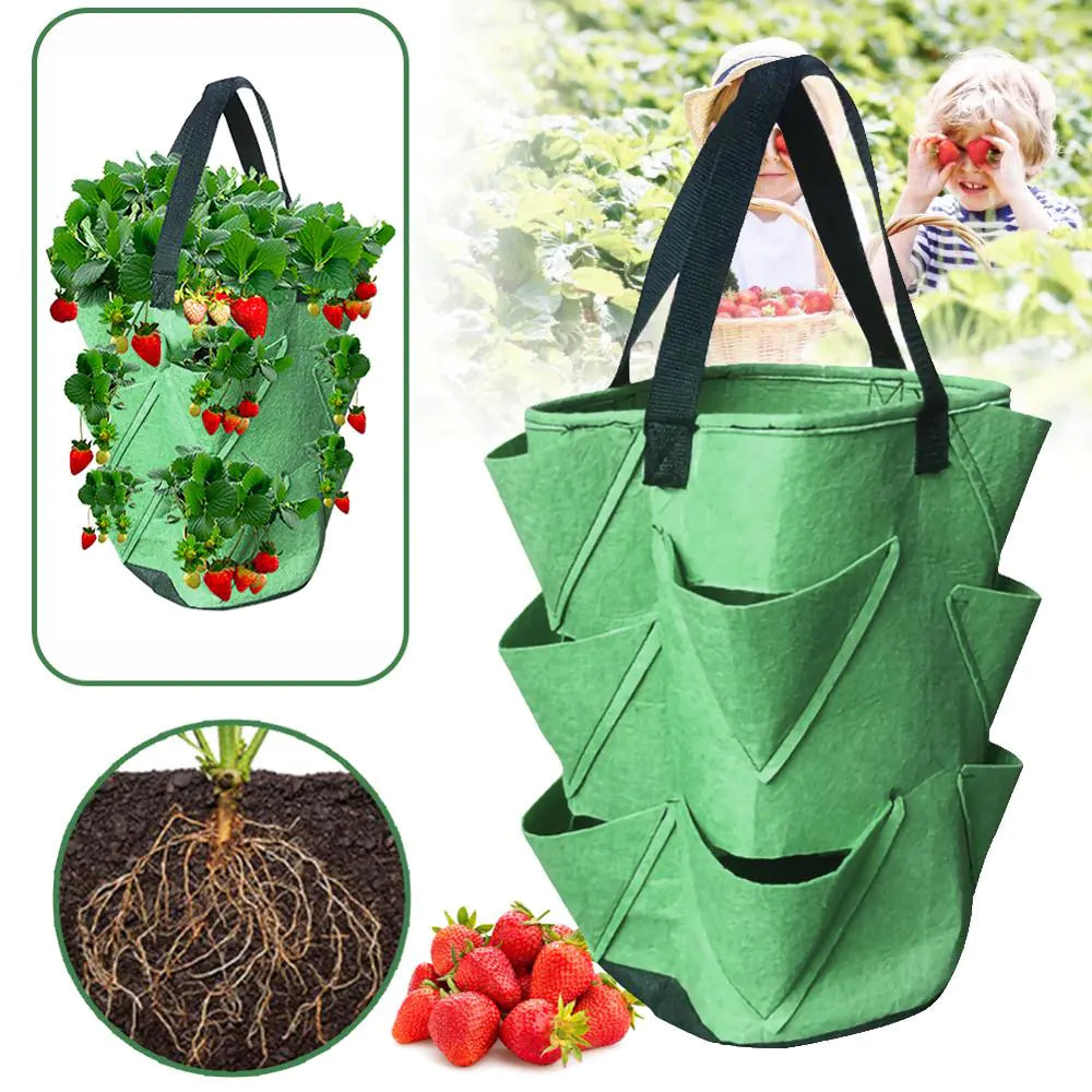 Strawberry Grow Bag Planter for Vegetable Gardens
