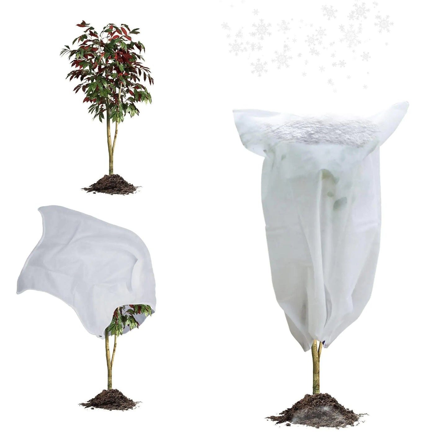 Pack of 2 White Winter Plant Covers 31.6x47 inch Freeze Protection Plant Winter