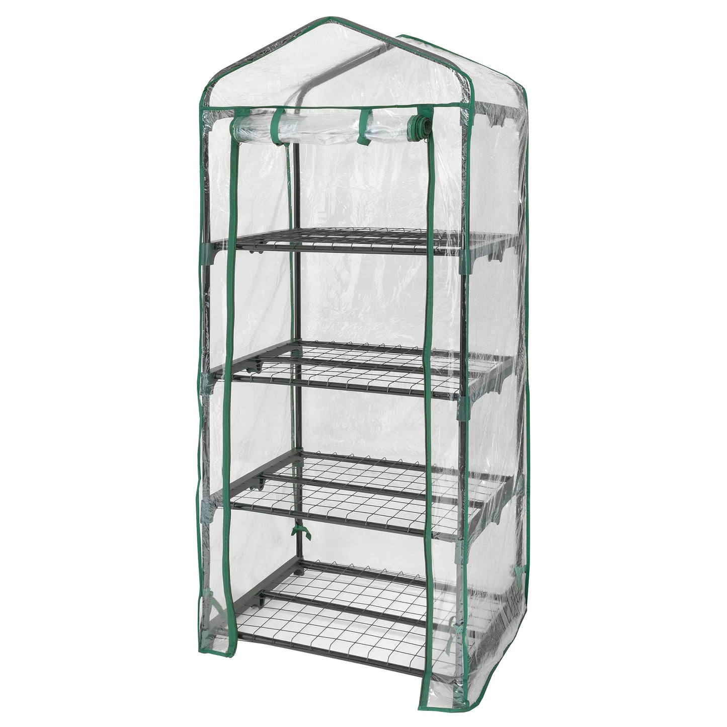 Miracle-Gro 23" x 17" x 57" All-Season 4-Tier Mini Grow House Outdoor or Backyard Easy Assembly Portable Greenhouse Translucent